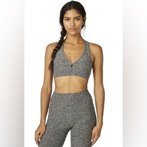 Beyond Yoga Lift Support Racerback Grey Space-dye soft Women's Sports Bra
